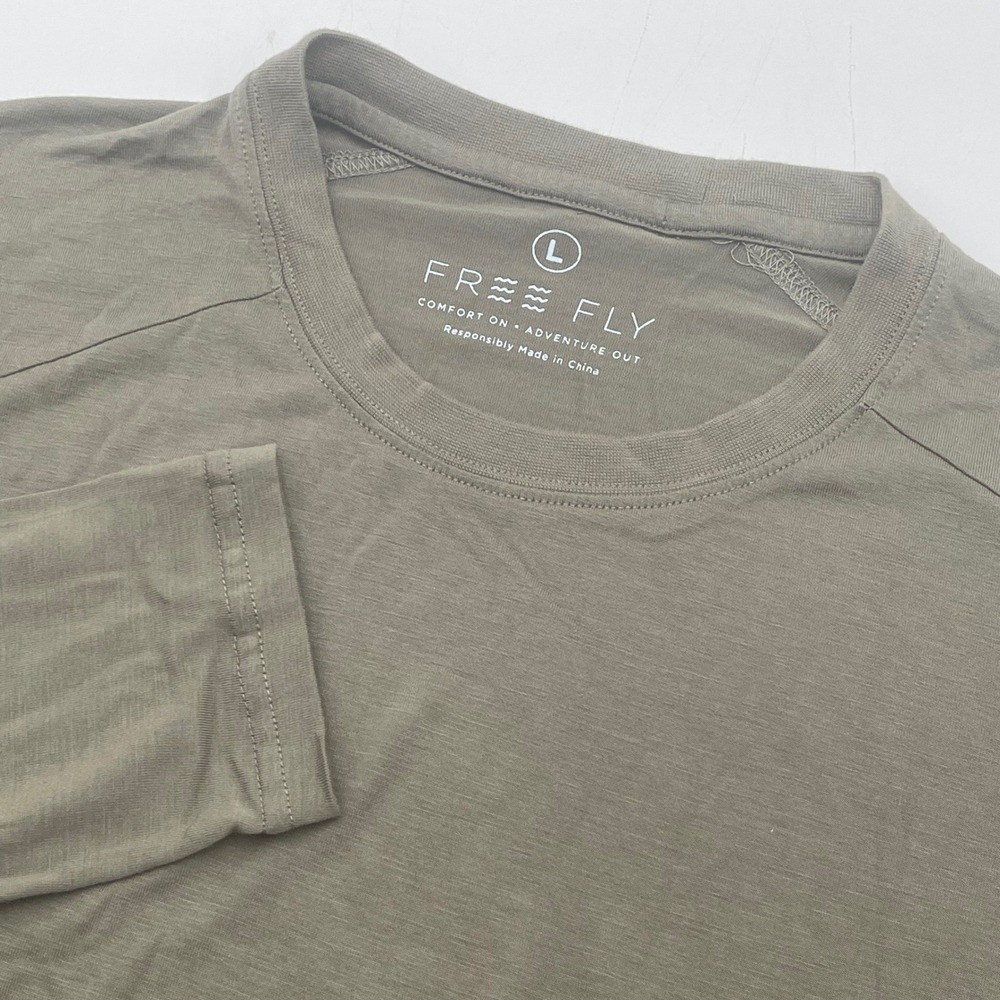 Free Fly Mens Bamboo Lightweight Long Sleeve Shirt Olive Green Large 9600N-LWL